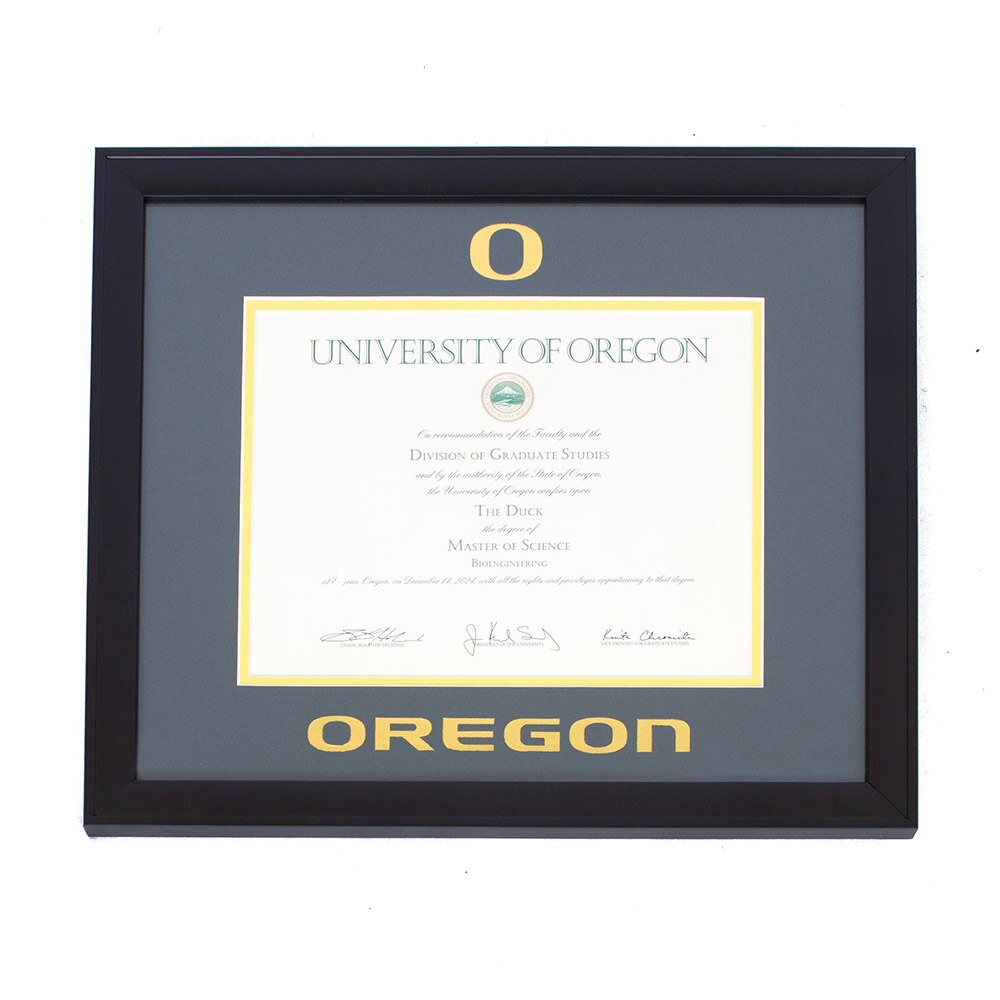 Classic Oregon O, Josten's, Black, Frames & Albums, Grad, Diploma Frame, Prestige, Gold Foil, 909479